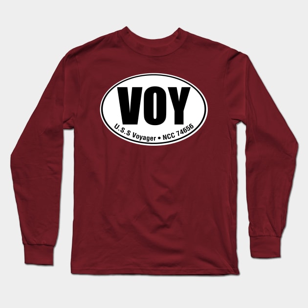 Voyager Travel Sticker Long Sleeve T-Shirt by PopCultureShirts